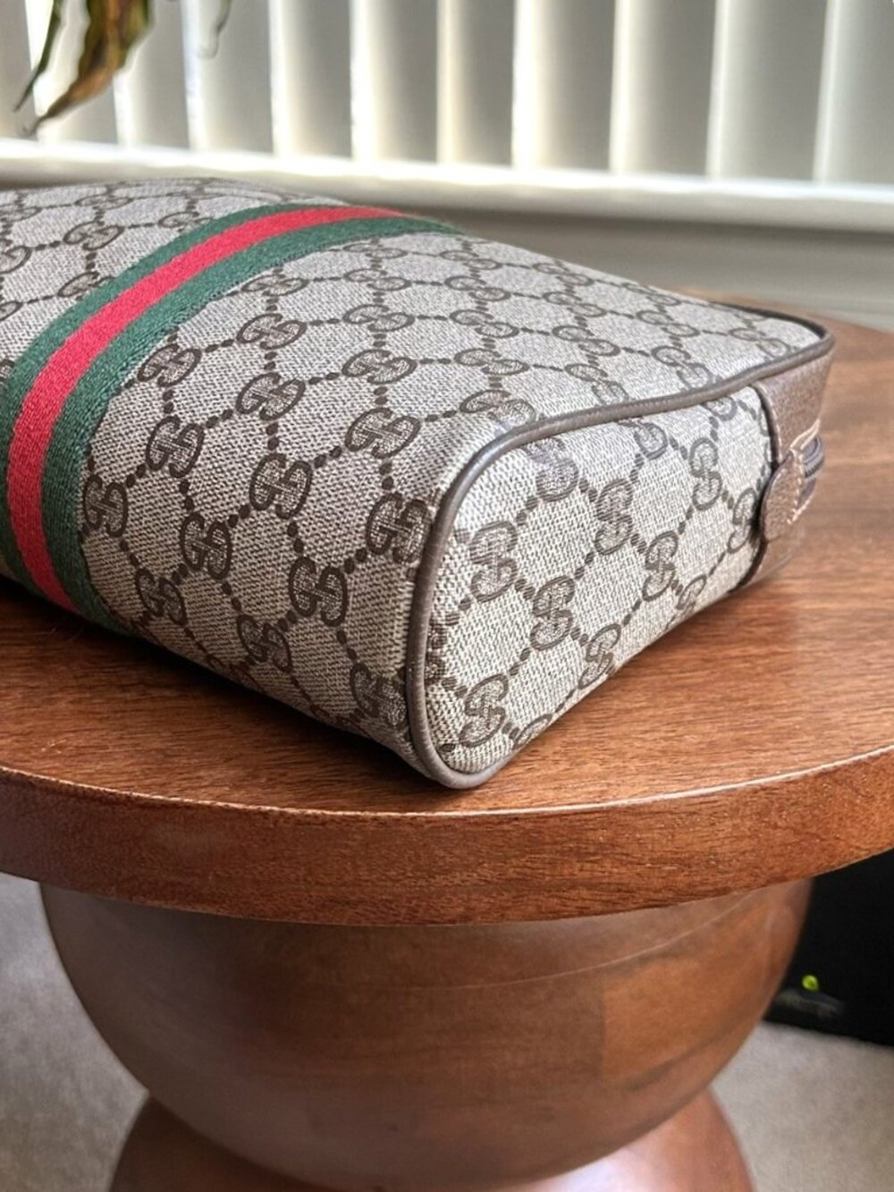 GUCCI GG Supreme Web Sherry Line Clutch, Pouch, Brown, Taupe - Picture 11 of 11